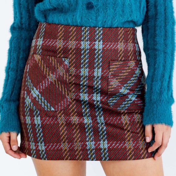 🍁Front Pocket Plaid Fall Mini Skirt - Picture 8 of 9